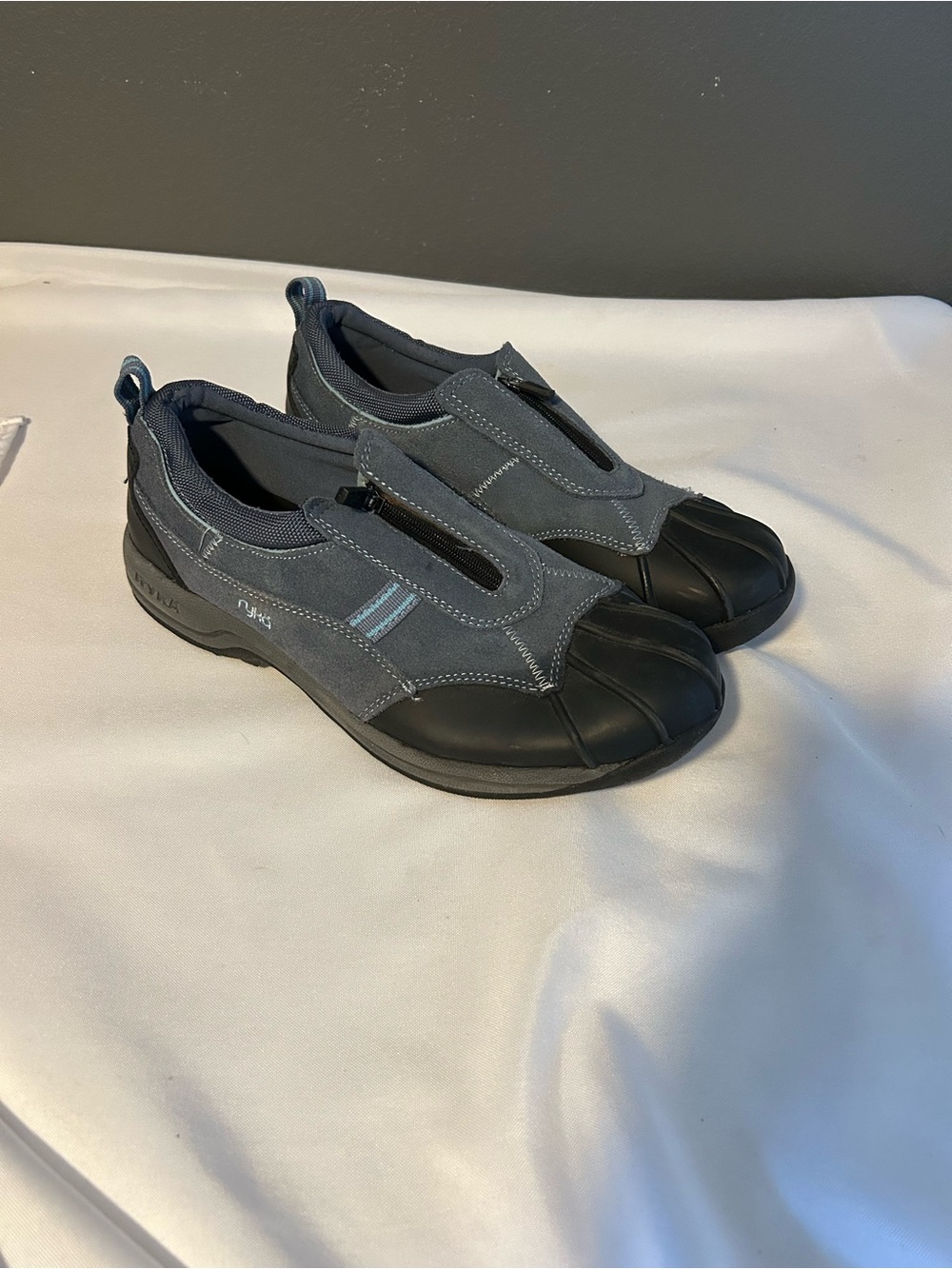 Ryka Women's Slip-On Loafers in Gray and Black